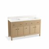 Kohler 60 in. Bathroom Vanity Cabinet With Sinks And Quartz Top in White Oak 35022-SWK
